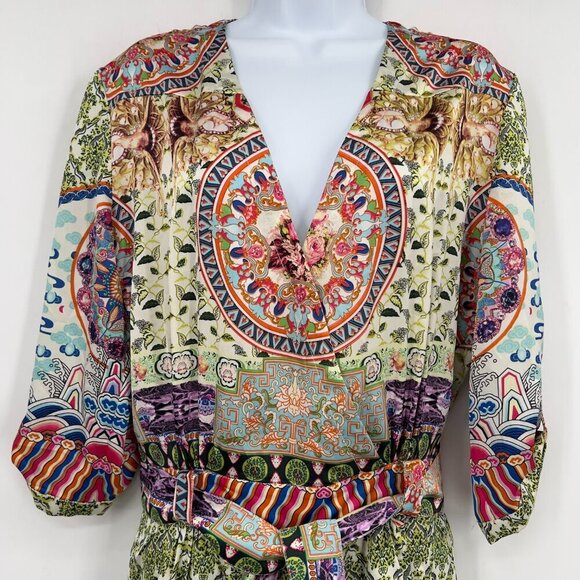 KAS Designs Boho Print Belted Romper – Size M - Picture 2 of 12